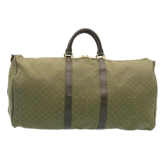 LOUIS VUITTON Monogram Mini Keepall Bandouliere55 Boston Bag Khaki Auth 29090SV - Picture 2 of 16